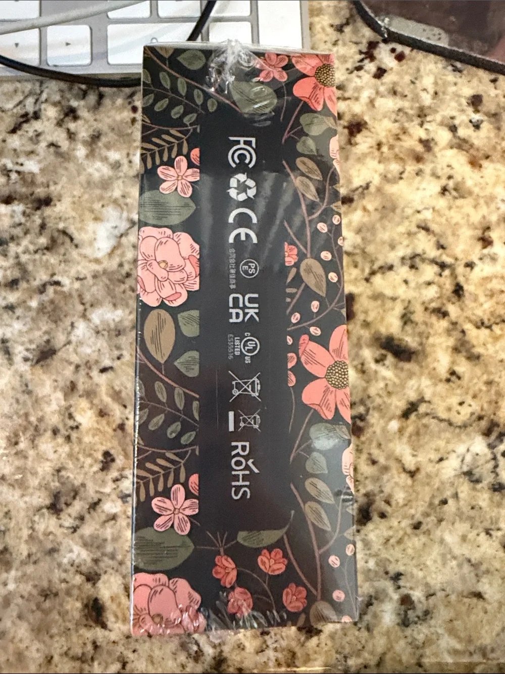 Floral Black Rechargeable Hand Warmers - City Garden